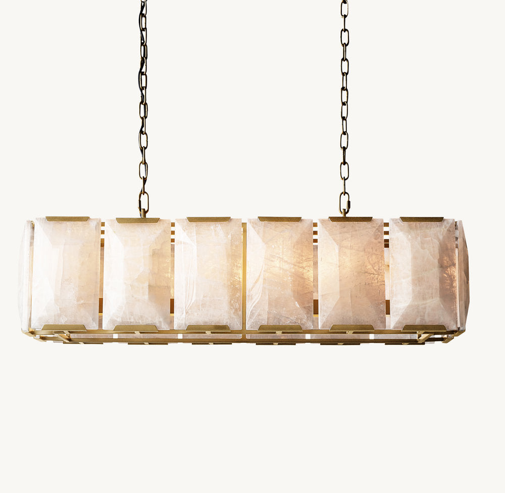 HARLOW CALCITE RECTANGULAR CHANDELIER 42"