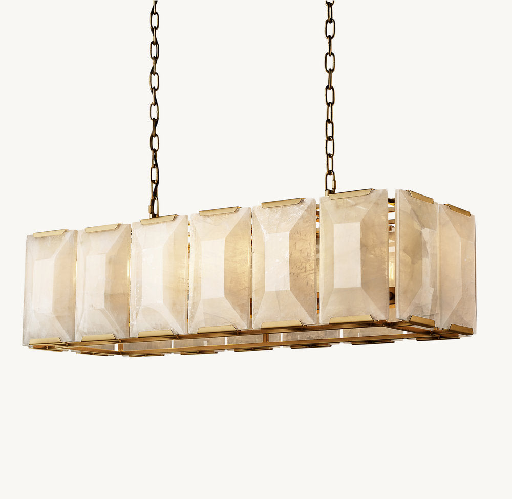 HARLOW CALCITE RECTANGULAR CHANDELIER 42"