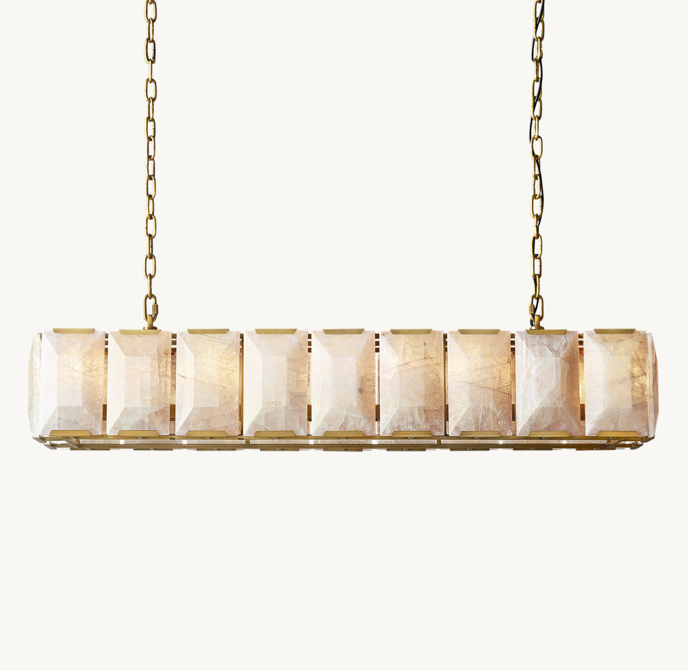 HARLOW CALCITE RECTANGULAR CHANDELIER 62"