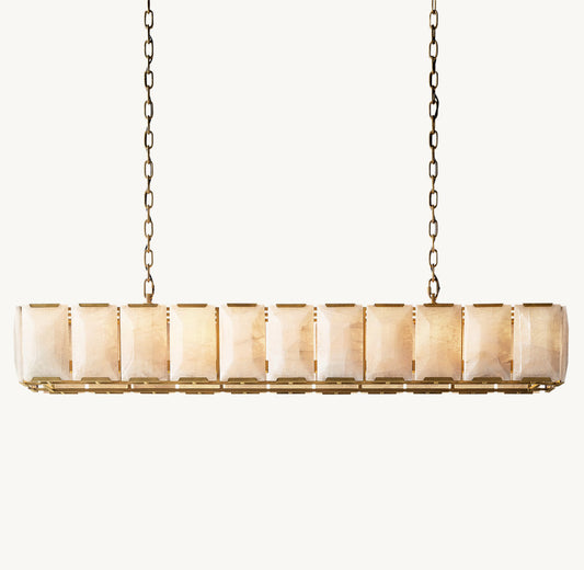 HARLOW CALCITE RECTANGULAR CHANDELIER 74"