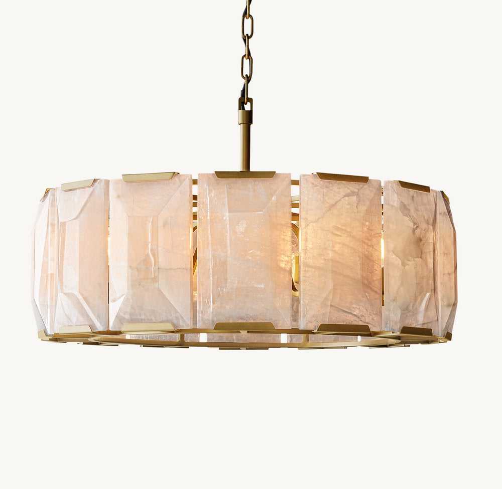 HARLOW CALCITE ROUND CHANDELIER 31"