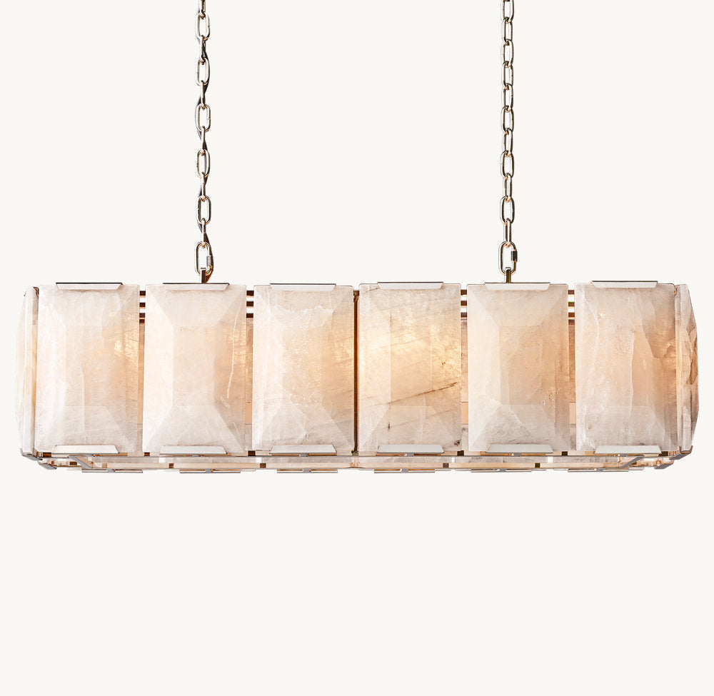 HARLOW CALCITE RECTANGULAR CHANDELIER 42"