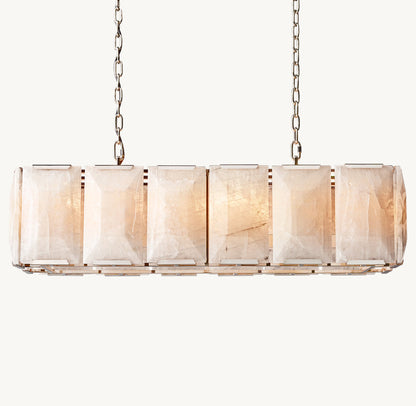 HARLOW CALCITE RECTANGULAR CHANDELIER 42"