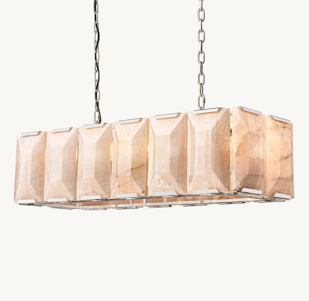 HARLOW CALCITE RECTANGULAR CHANDELIER 42"