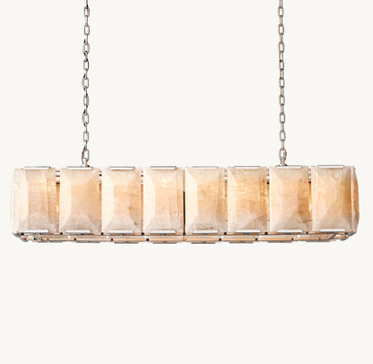 HARLOW CALCITE RECTANGULAR CHANDELIER 54"