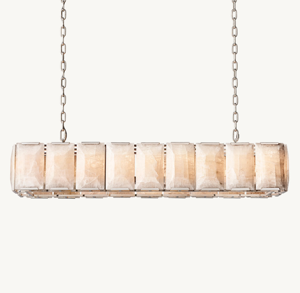 HARLOW CALCITE RECTANGULAR CHANDELIER 62"