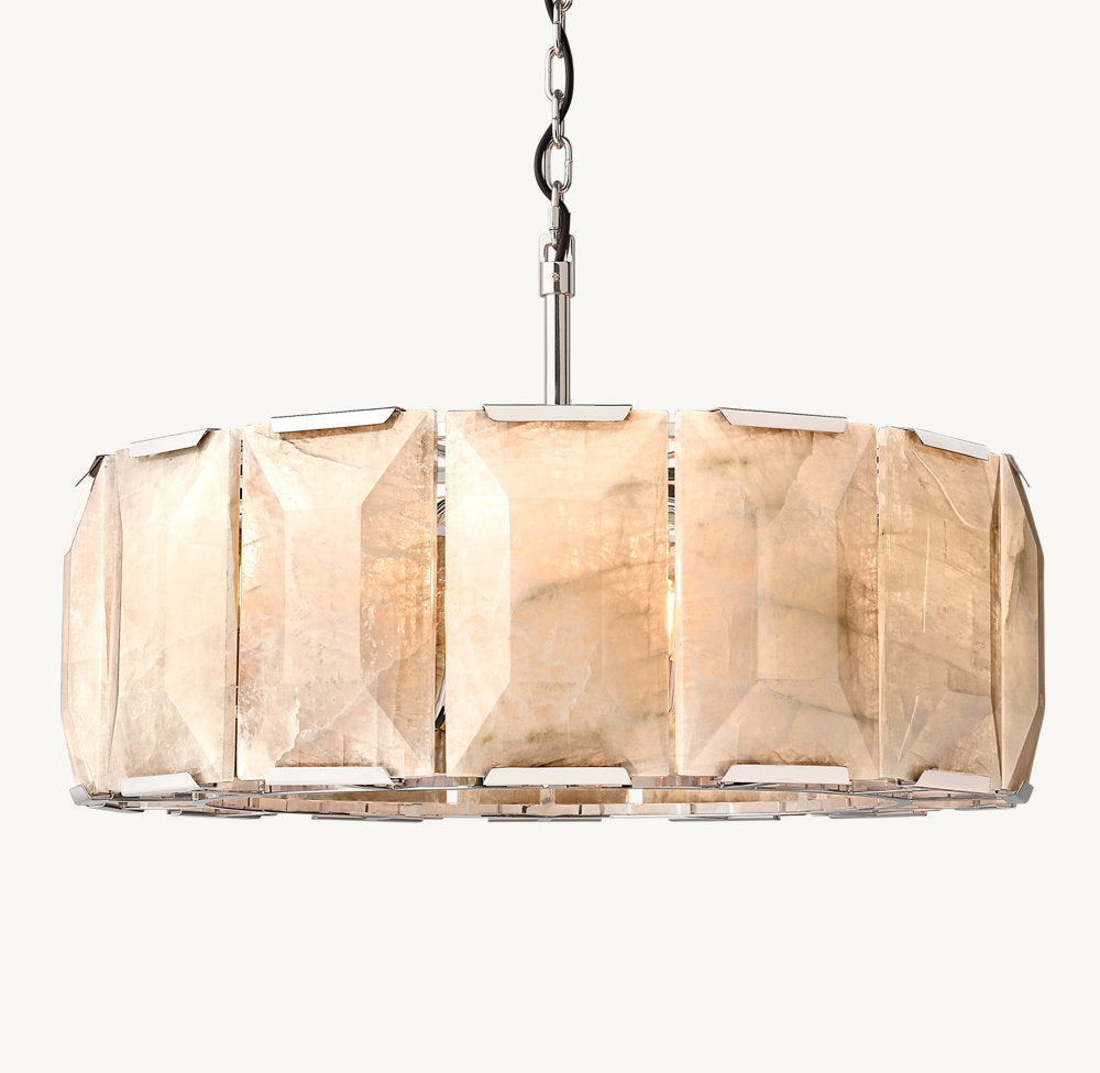 HARLOW CALCITE ROUND CHANDELIER 31"