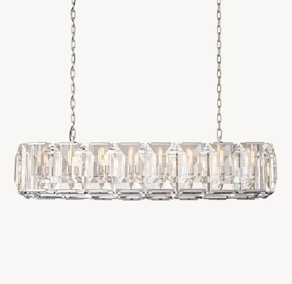 HARLOW CRYSTAL RECTANGULAR CHANDELIER 54"
