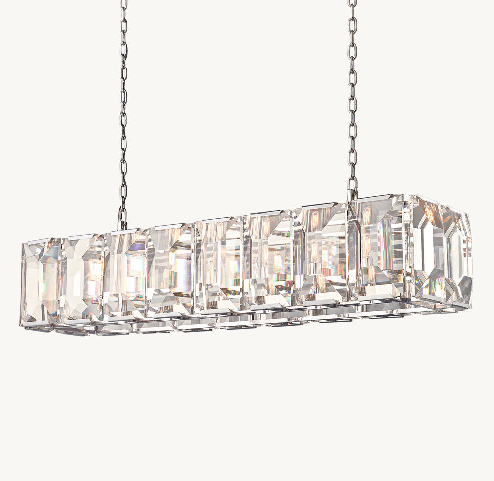 HARLOW CRYSTAL RECTANGULAR CHANDELIER 54"