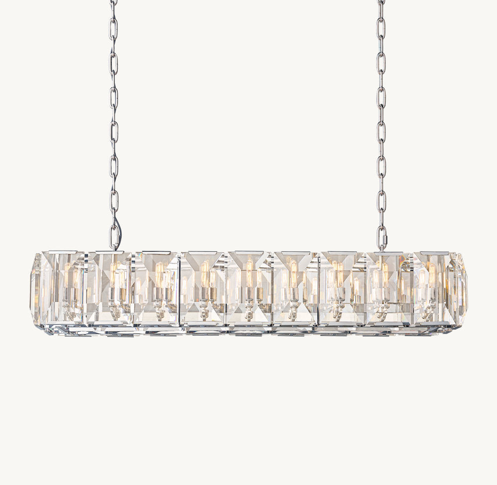 HARLOW CRYSTAL RECTANGULAR CHANDELIER 62"