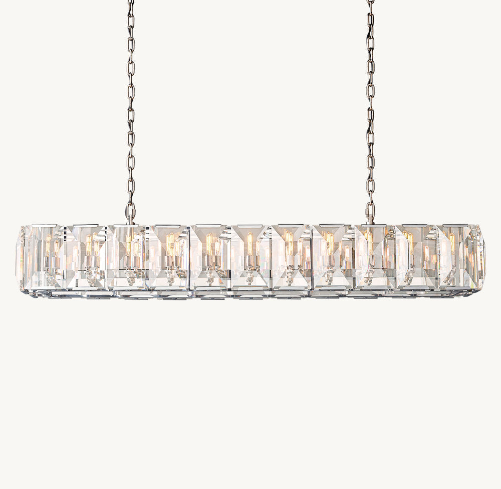 HARLOW CRYSTAL RECTANGULAR CHANDELIER 74"