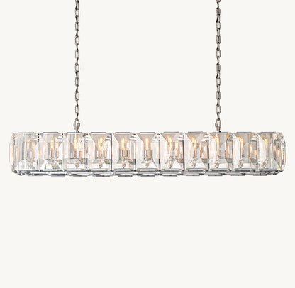HARLOW CRYSTAL RECTANGULAR CHANDELIER 74"