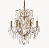 19TH C. ROCOCO IRON & CRYSTAL ROUND CHANDELIER 18"