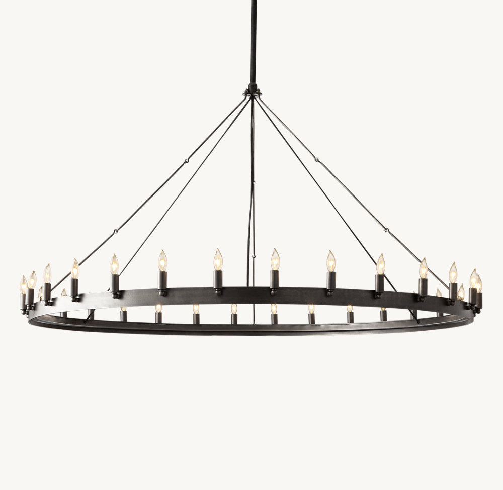 CAMINO VINTAGE CANDELABRA ROUND CHANDELIER 63"