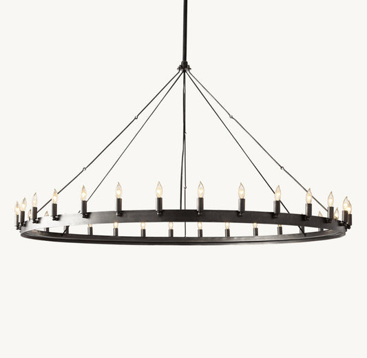 CAMINO VINTAGE CANDELABRA ROUND CHANDELIER 63"