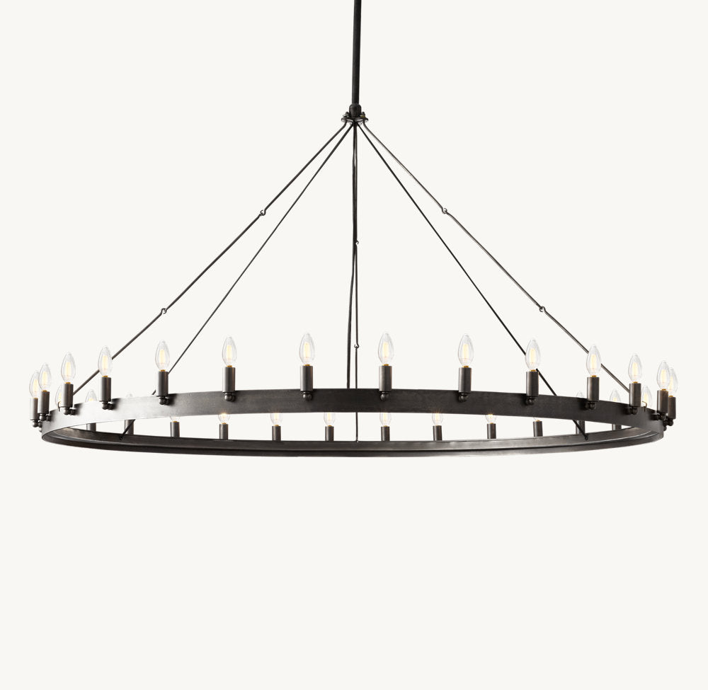 CAMINO VINTAGE CANDELABRA ROUND CHANDELIER 63"