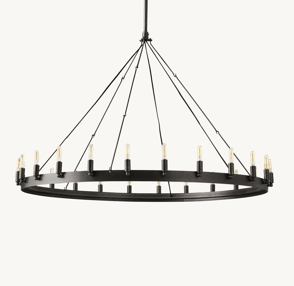 CAMINO VINTAGE CANDELABRA ROUND CHANDELIER 50"