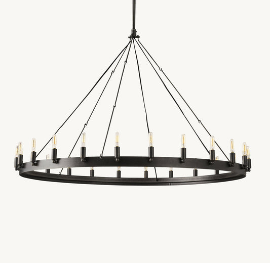 CAMINO VINTAGE CANDELABRA ROUND CHANDELIER 50"