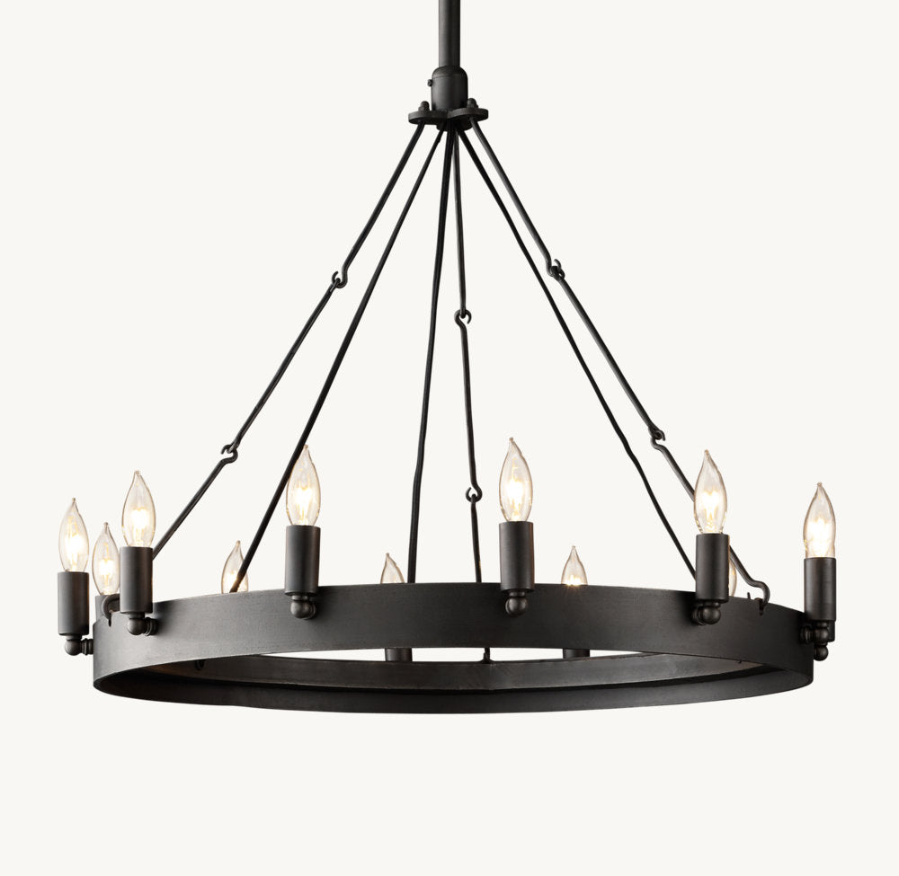 CAMINO VINTAGE CANDELABRA ROUND CHANDELIER 26"