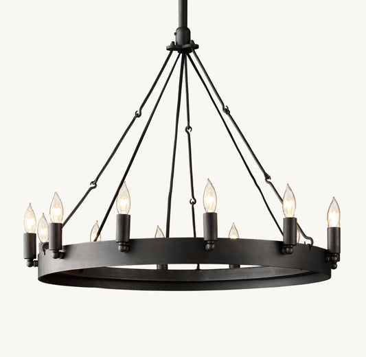 CAMINO VINTAGE CANDELABRA ROUND CHANDELIER 26"