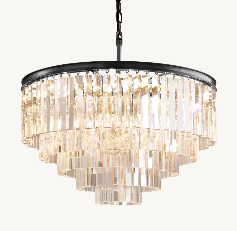 1920S ODEON ROUND CHANDELIER 32"