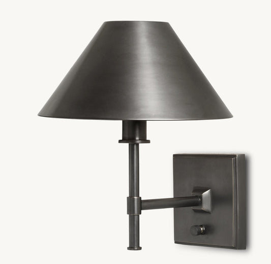 PETITE CANDLESTICK METAL SHADE SCONCE