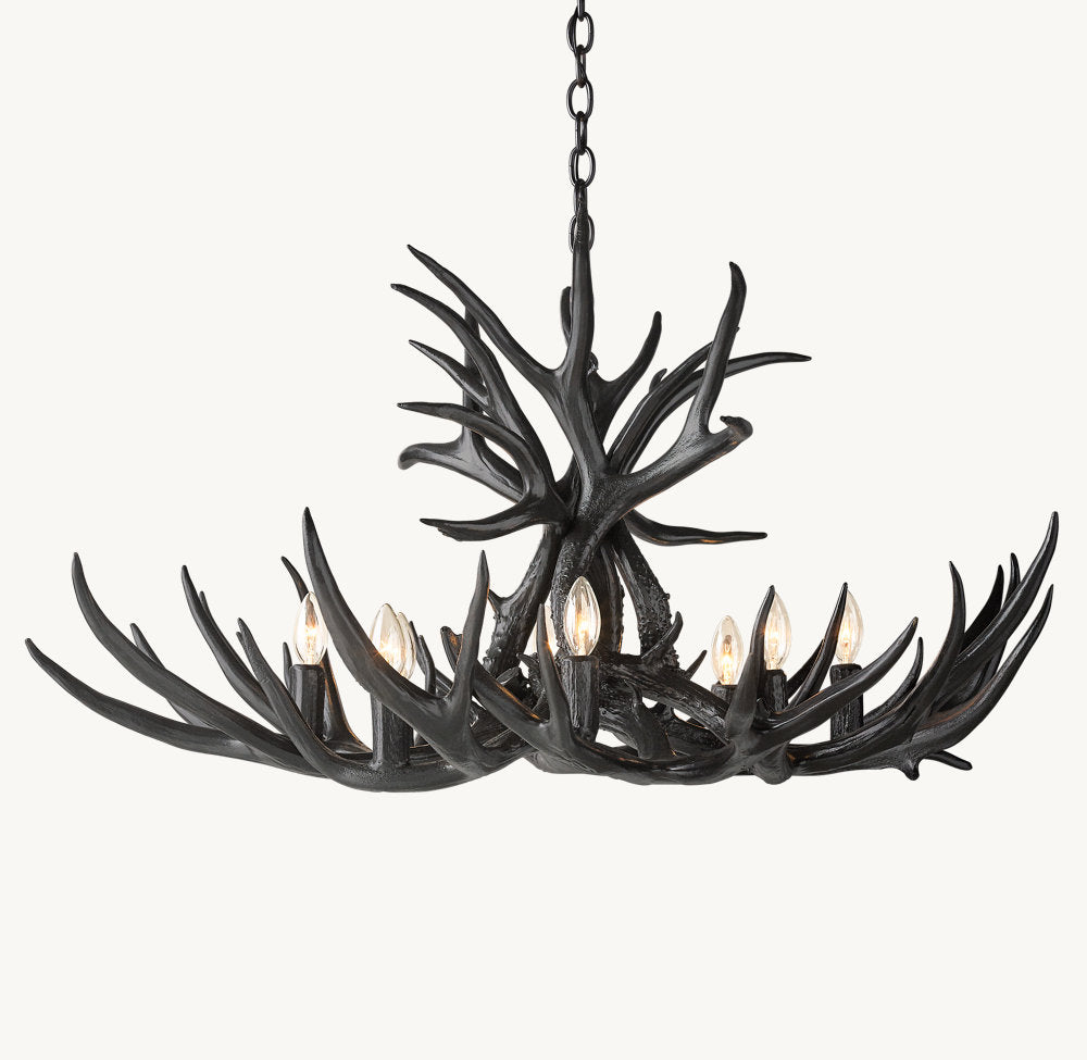 NATURAL ANTLER CHANDELIER 36"