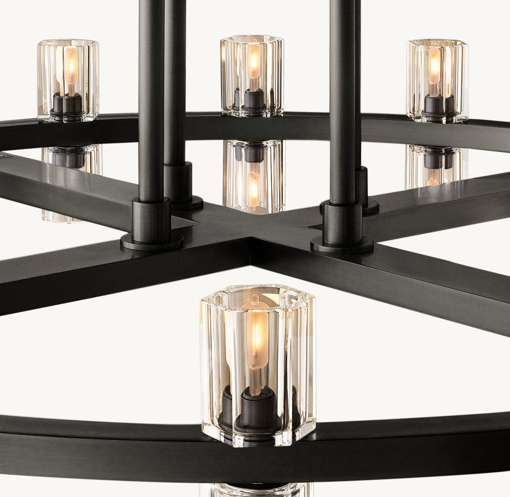 ARCACHON LED ROUND TWO-TIER CHANDELIER 60"