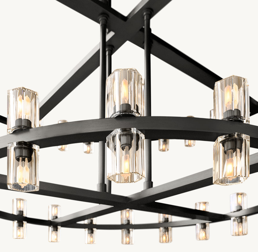 ARCACHON LED ROUND TWO-TIER CHANDELIER 60"