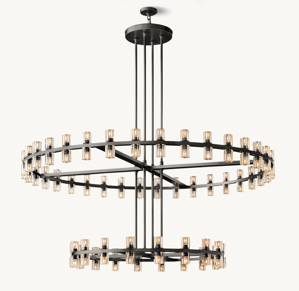 ARCACHON LED ROUND TWO-TIER CHANDELIER 60"