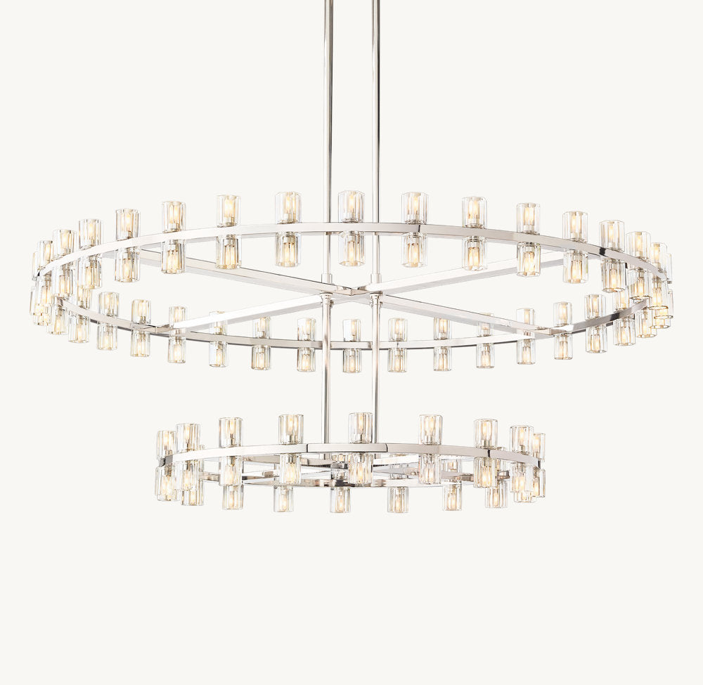 ARCACHON LED ROUND TWO-TIER CHANDELIER 60"