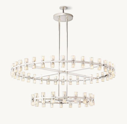 ARCACHON LED ROUND TWO-TIER CHANDELIER 60"
