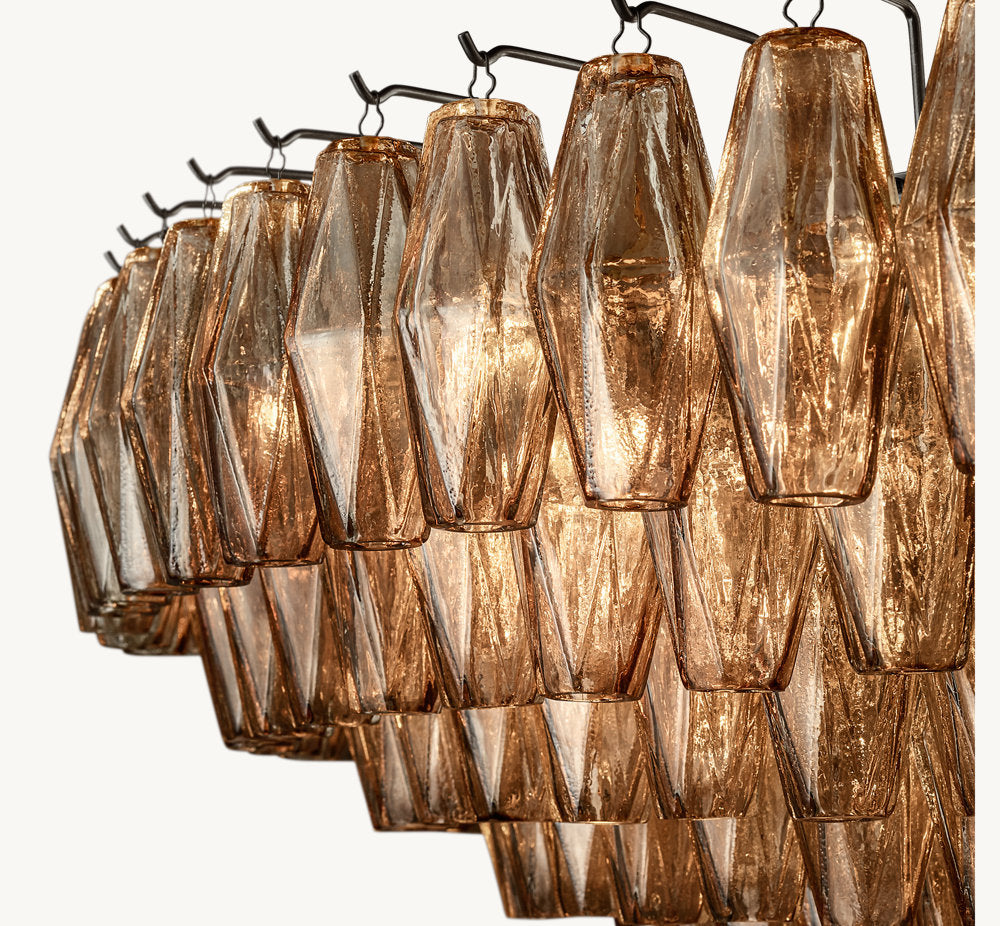 CHIARA SMOKE GLASS TIERED ROUND CHANDELIER 62"