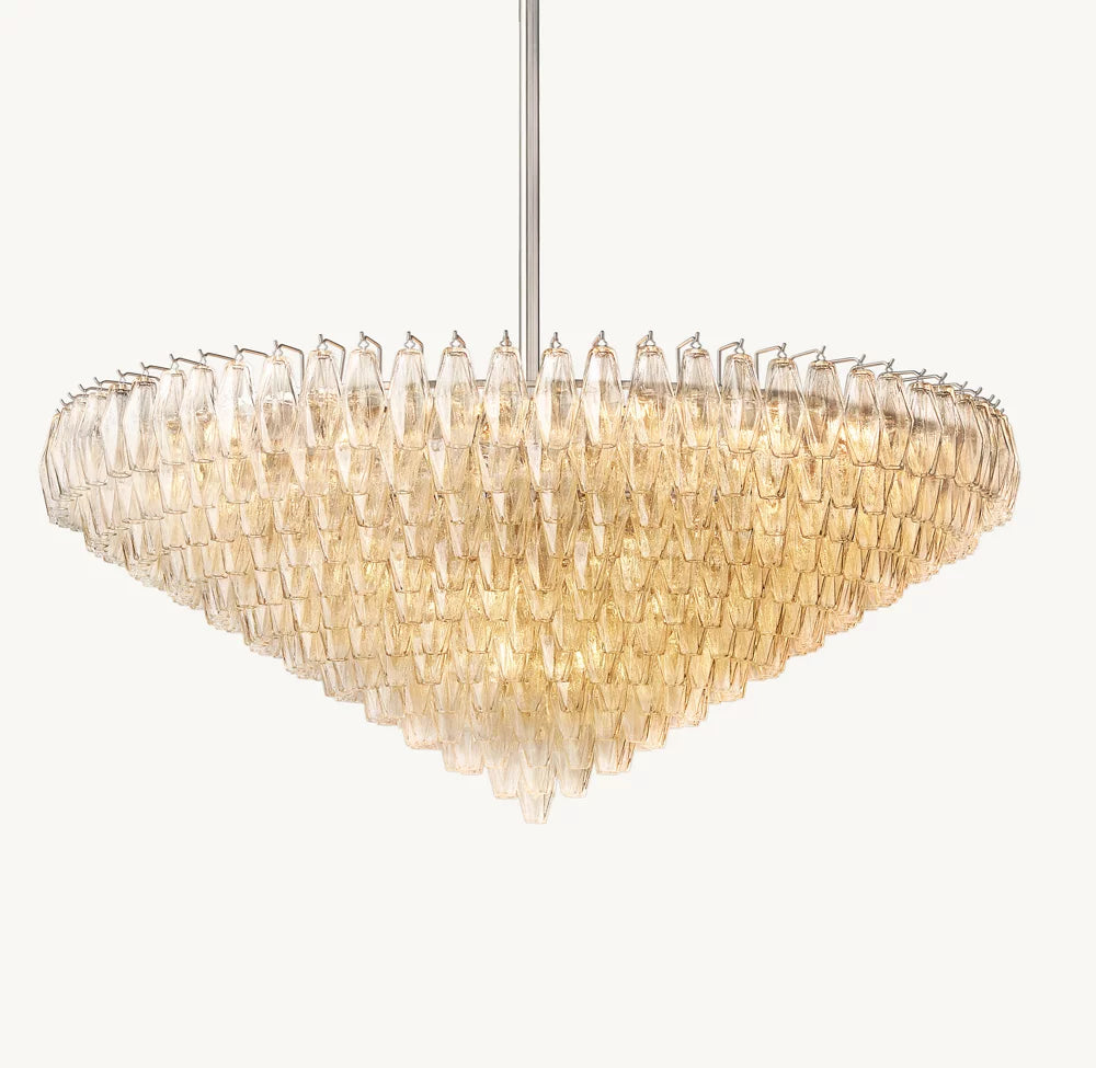 CHIARA CLEAR GLASS TIERED ROUND CHANDELIER 62"