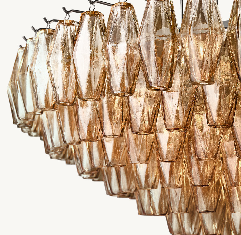 CHIARA SMOKE GLASS TIERED ROUND CHANDELIER 47"