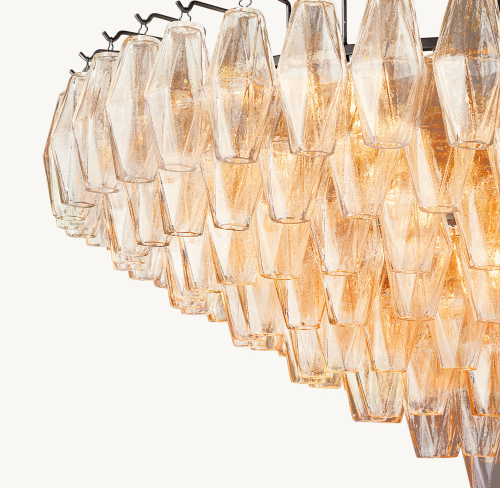 CHIARA CLEAR GLASS TIERED ROUND CHANDELIER 37"