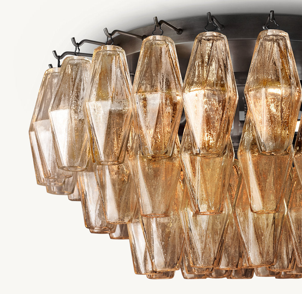 CHIARA CLEAR GLASS FLUSHMOUNT 22"