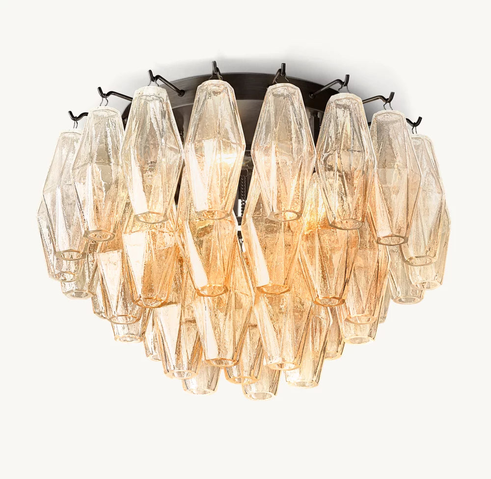 CHIARA CLEAR GLASS FLUSHMOUNT 17"