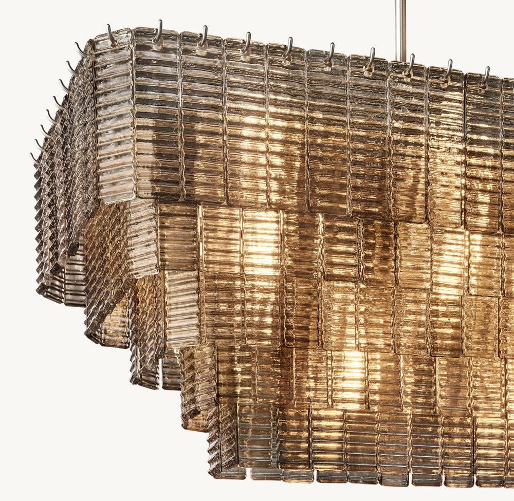 SIRENE SMOKE GLASS RECTANGULAR CHANDELIER 59"