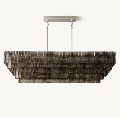 SIRENE SMOKE GLASS RECTANGULAR CHANDELIER 77"