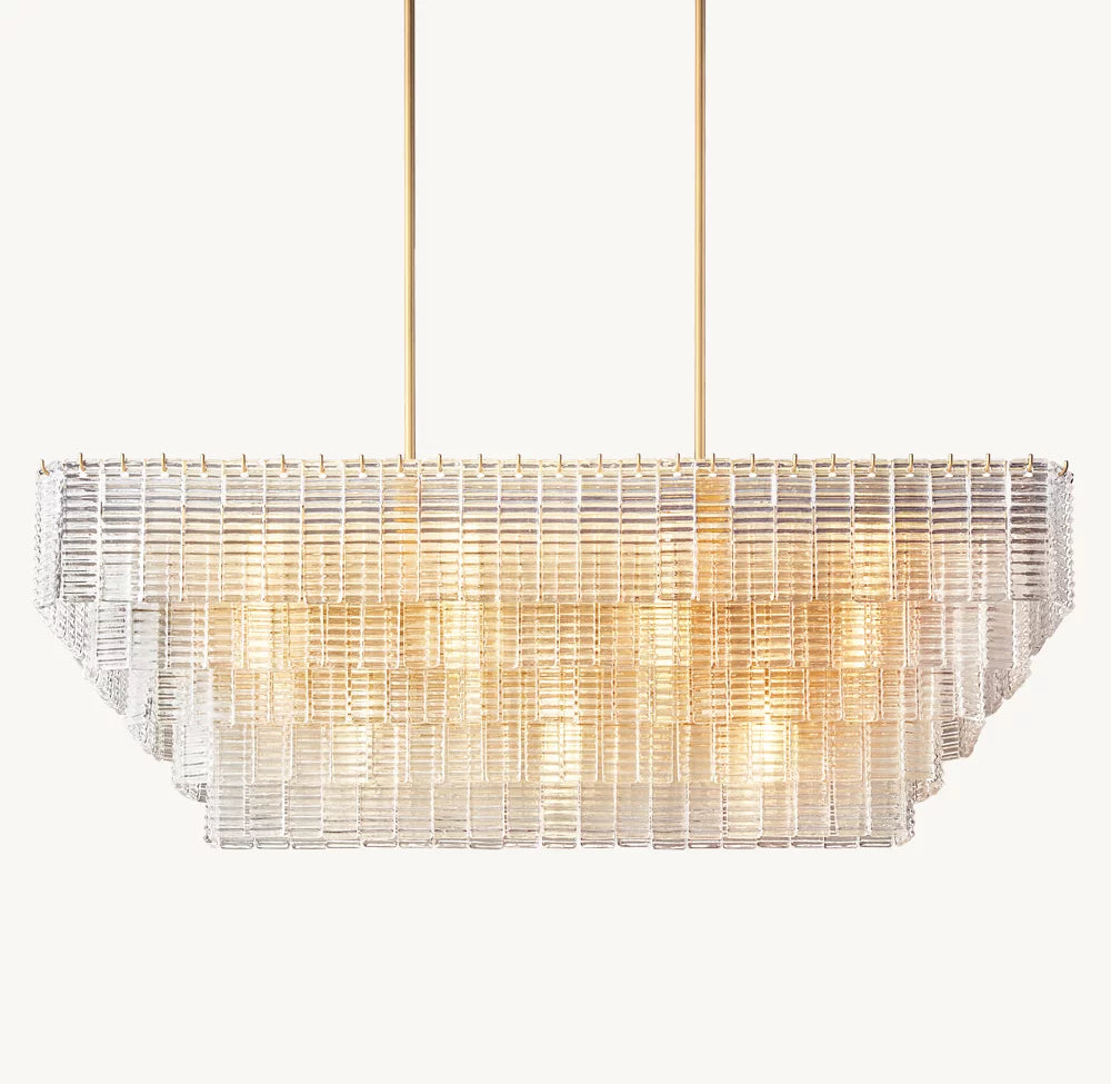 SIRENE CLEAR GLASS RECTANGULAR CHANDELIER 59"