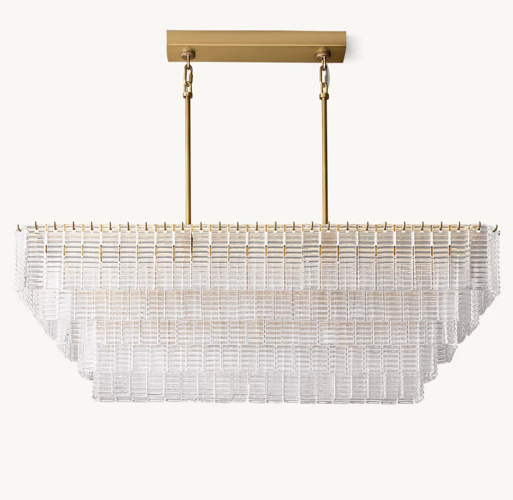 SIRENE CLEAR GLASS RECTANGULAR CHANDELIER 59"