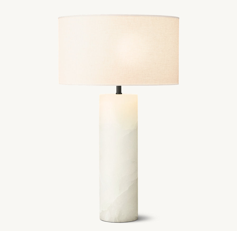 SAREZZO STONE CYLINDRICAL TABLE LAMP