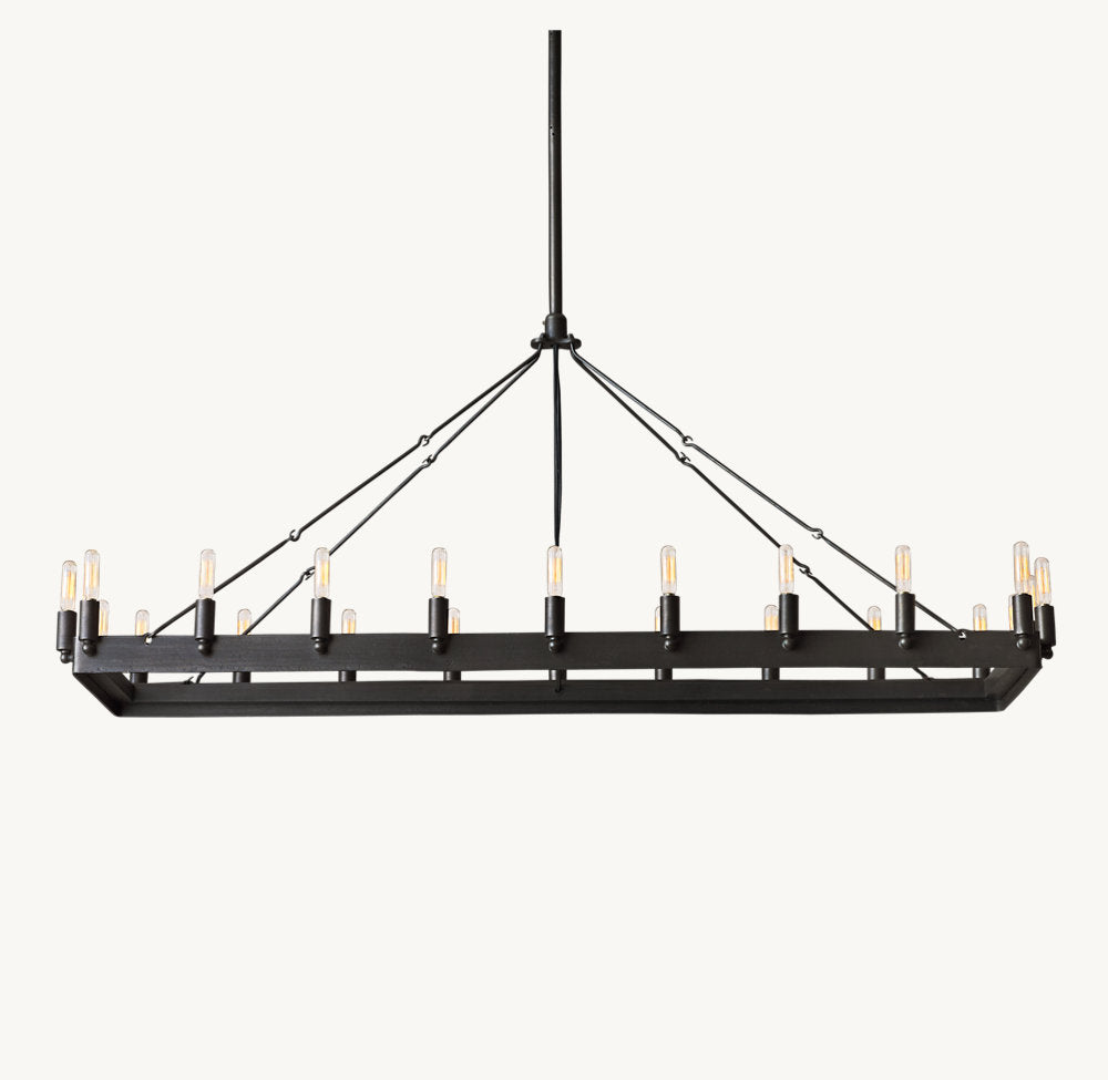 CAMINO VINTAGE FILAMENT RECTANGULAR CHANDELIER 52"