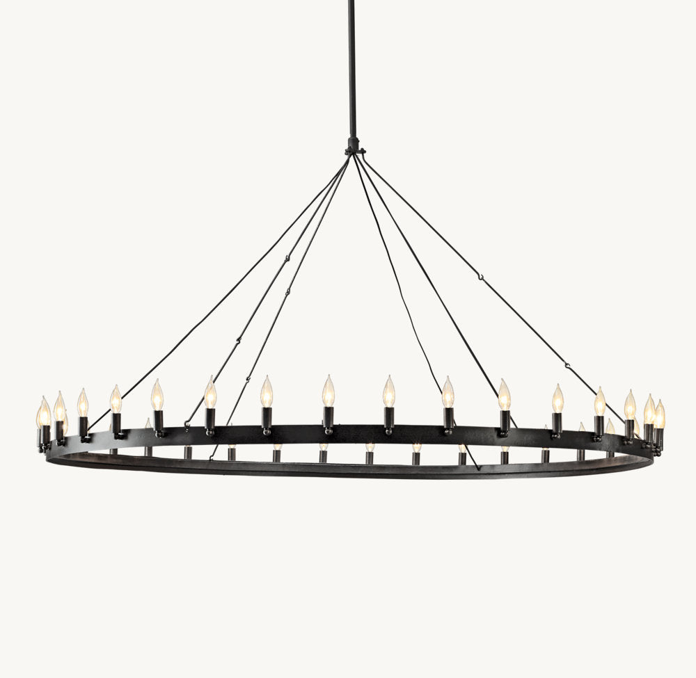 CAMINO VINTAGE CANDELABRA ROUND CHANDELIER 73"