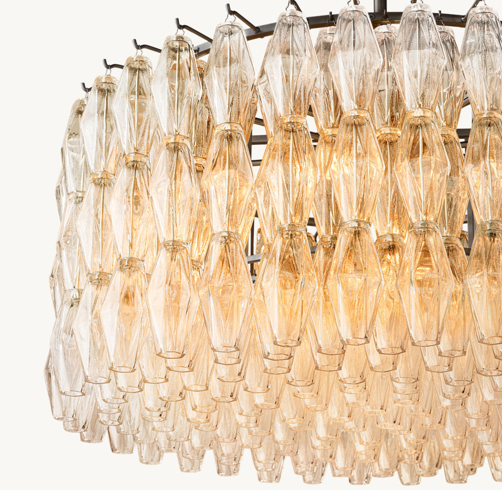 CHIARA CLEAR GLASS ROUND CHANDELIER 37"