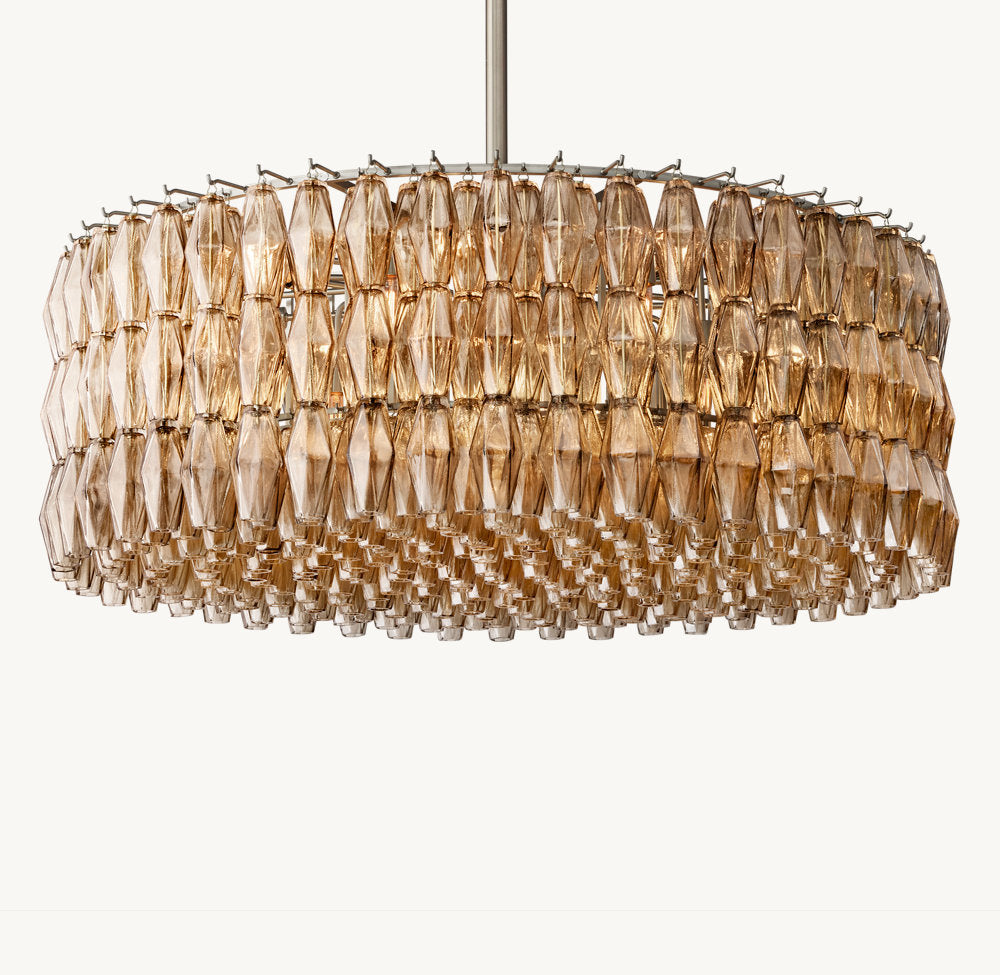 CHIARA SMOKE GLASS ROUND CHANDELIER 47"