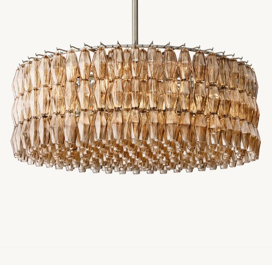 CHIARA SMOKE GLASS ROUND CHANDELIER 47"