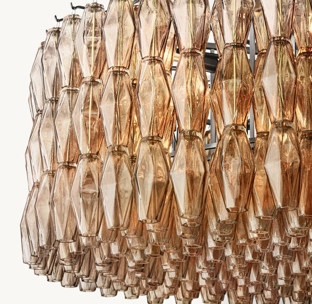 CHIARA SMOKE GLASS ROUND CHANDELIER 47"