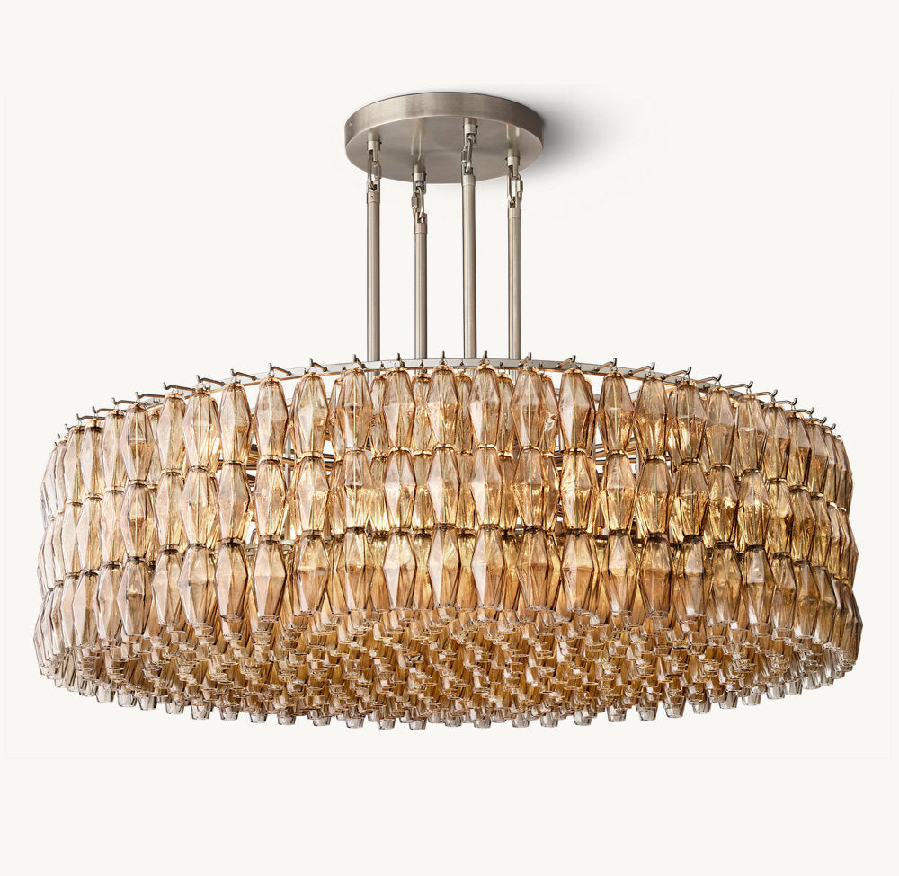 CHIARA SMOKE GLASS ROUND CHANDELIER 62"